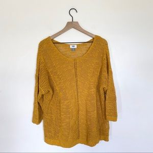 Old Navy Yellow Knit Oversized Sweater